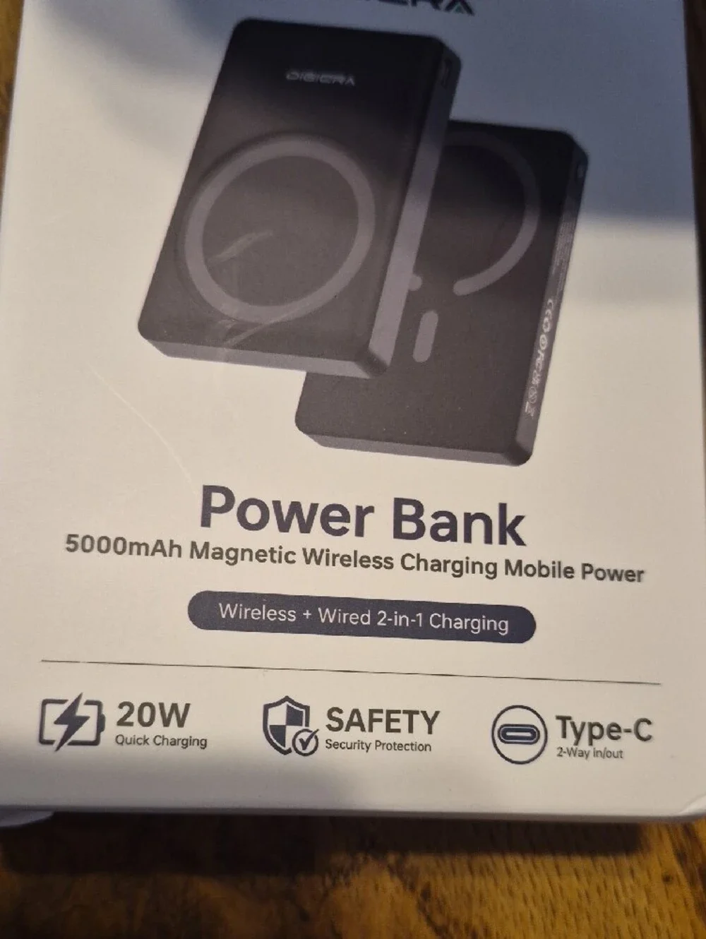 Black 5000mAh Magnetic Wireless Power Bank